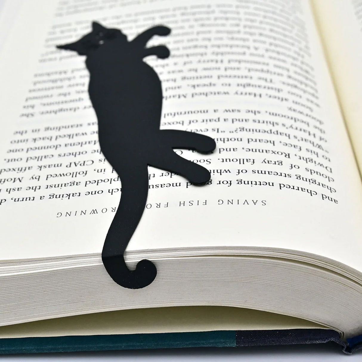 Curious Cat Hanging Metal Bookmark