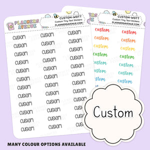 Custom Tiny Text Planner Stickers | Single Line