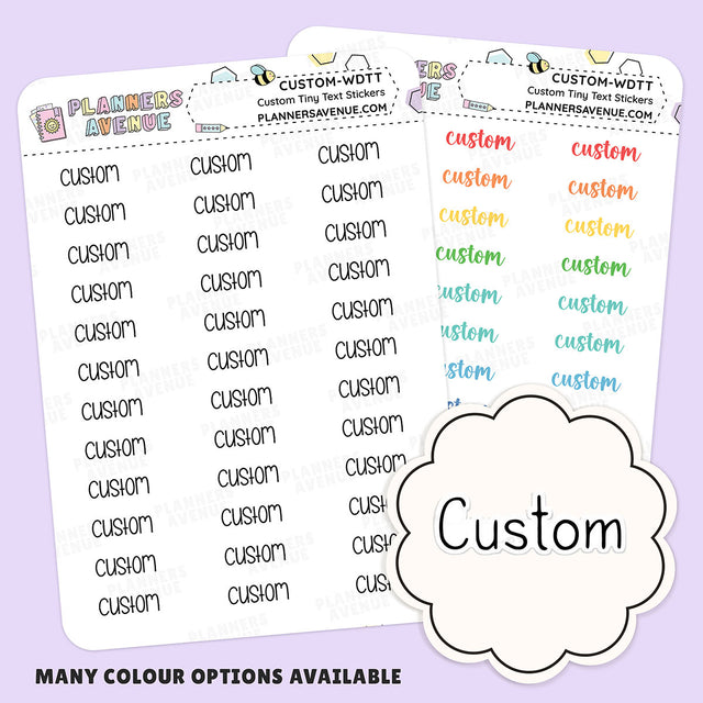 Custom Tiny Text Planner Stickers | Single Line