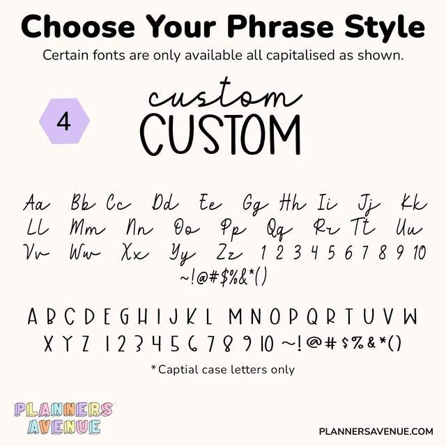 Custom Script Word Planner Stickers | Phrase 2 Lines