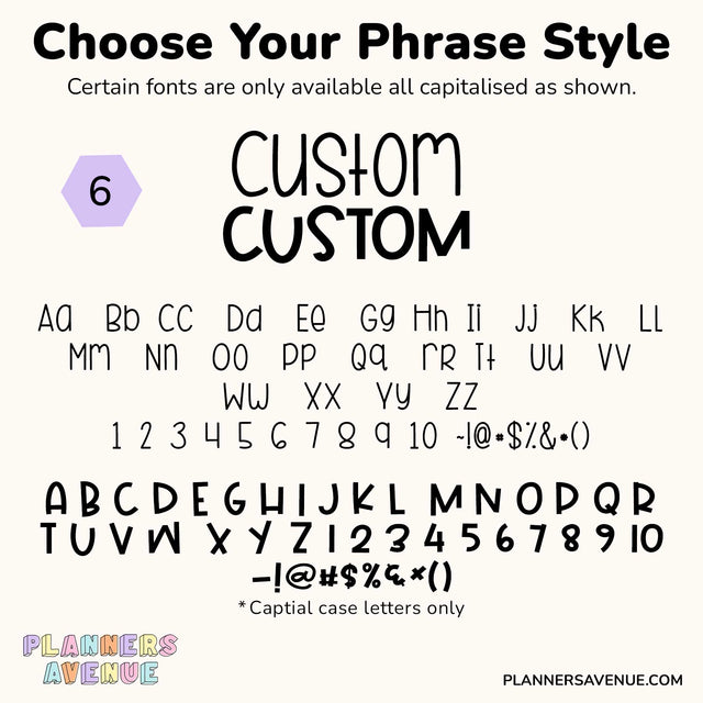 Custom Script Word Planner Stickers | Phrase 2 Lines