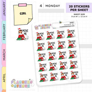 Christmas Elf Move Reminder Icon Stickers