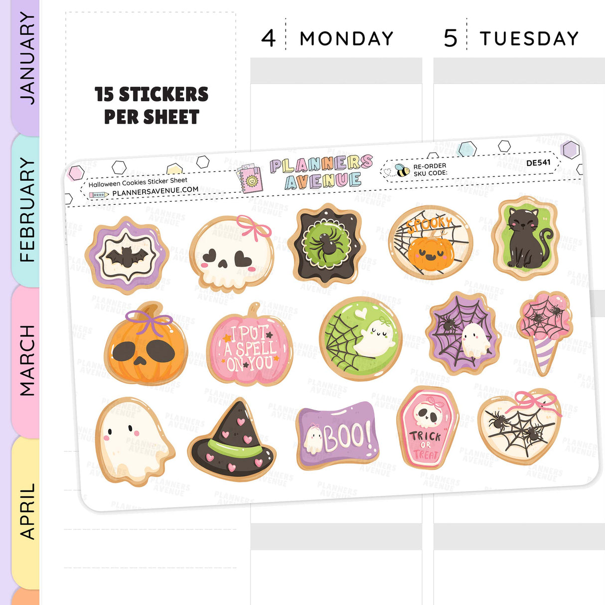 Halloween-themed decorative sticker sheet