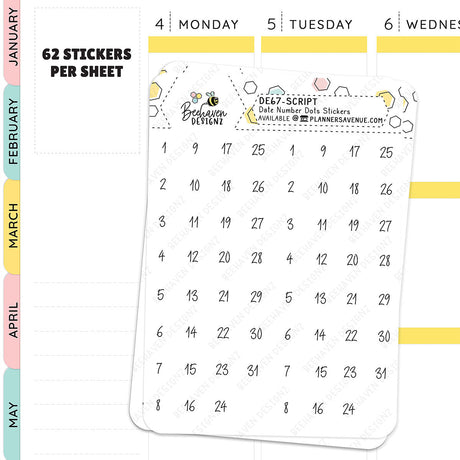 Date Dot Planner Stickers