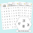 Foiled Date Number Dot Planner Stickers