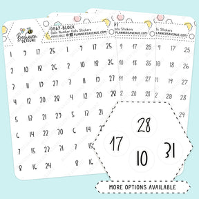 Foiled Date Number Dot Planner Stickers