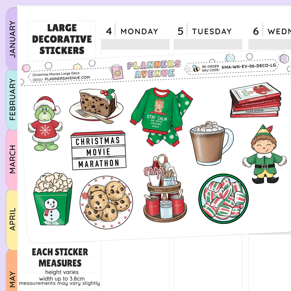 Christmas-themed decorative stickers from Planners Avenue