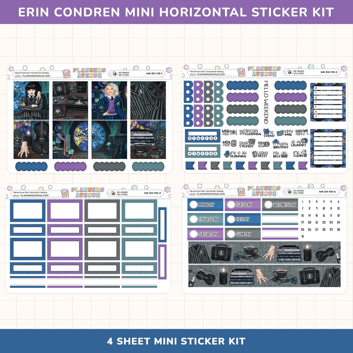 Nevermore Horizontal Weekly Sticker Kit