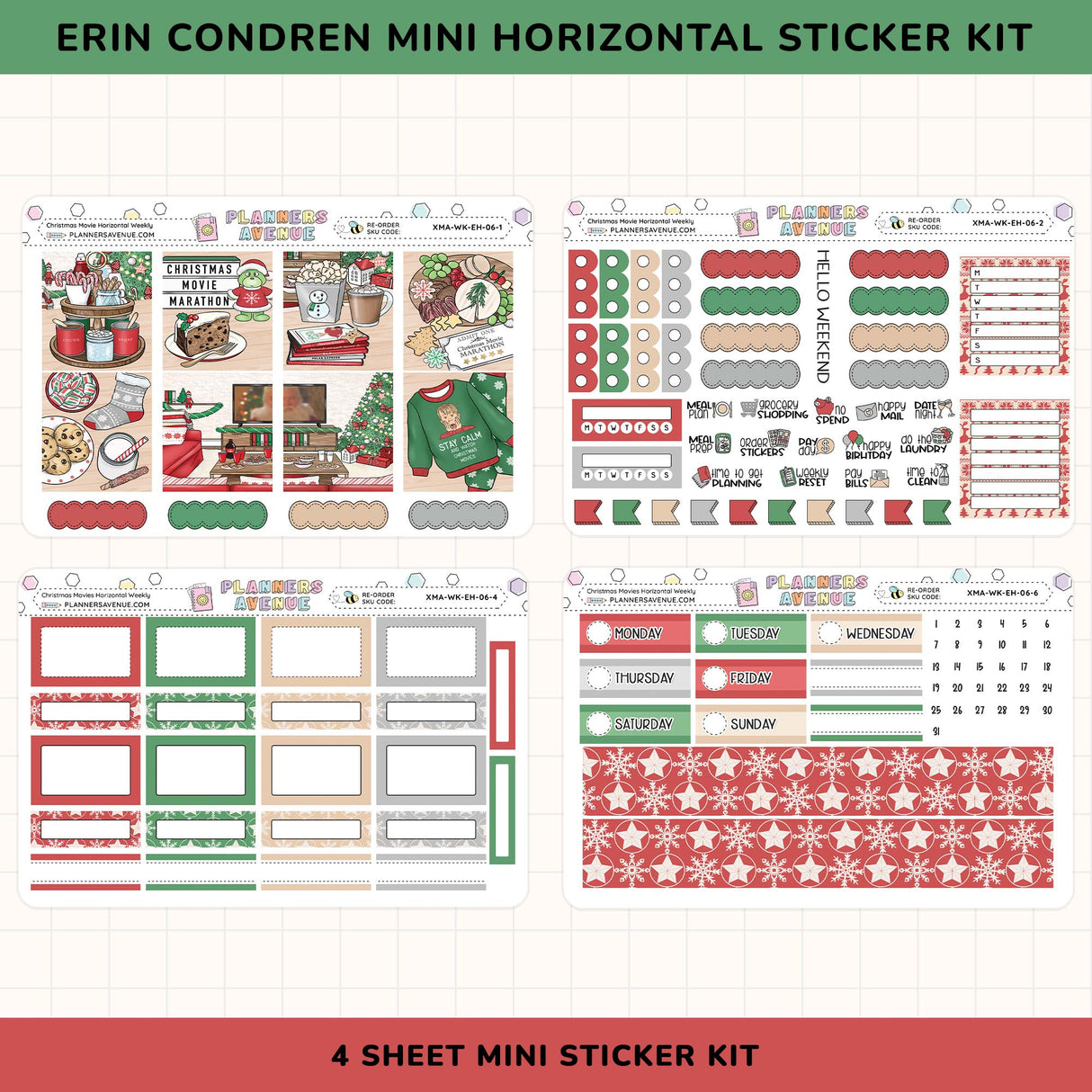Christmas Movies Horizontal Weekly Sticker Kit