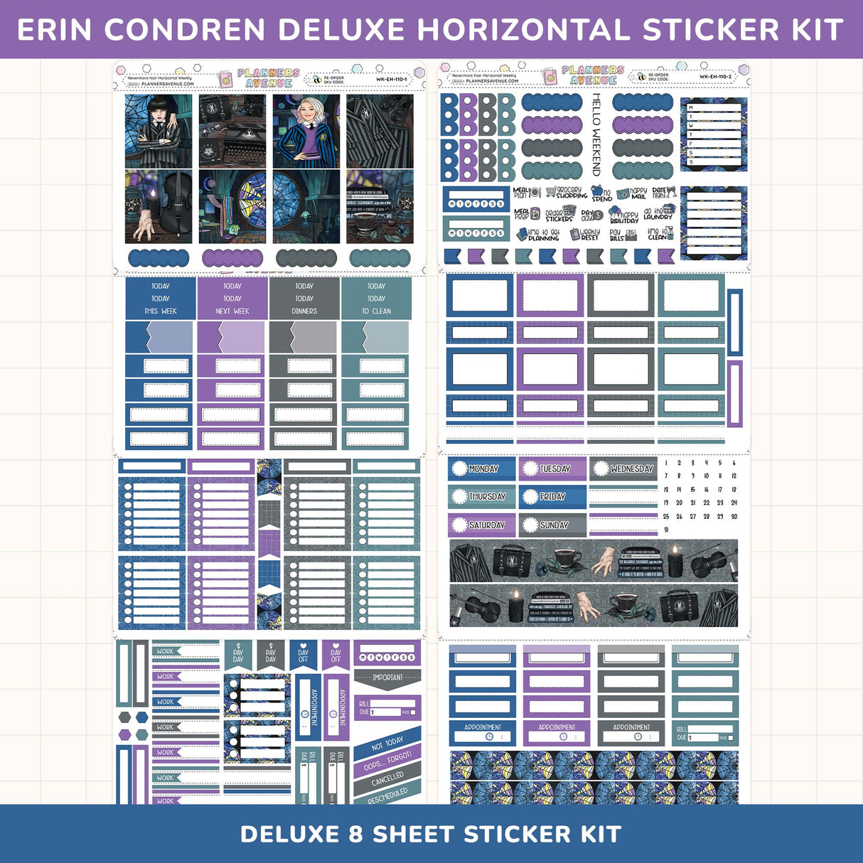Nevermore Horizontal Weekly Sticker Kit
