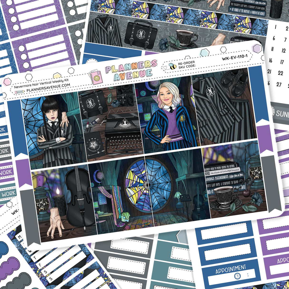 Nevermore Vertical Weekly Sticker Kit