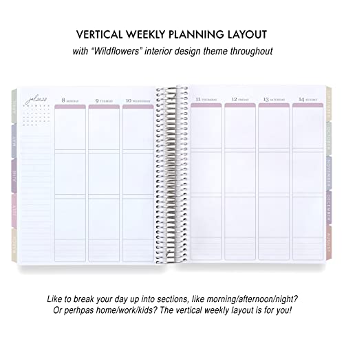 Erin Condren Wildflower 7x9 Vertical LifePlanner - 12-Month Dated Jul 2023 - Jun 2024
