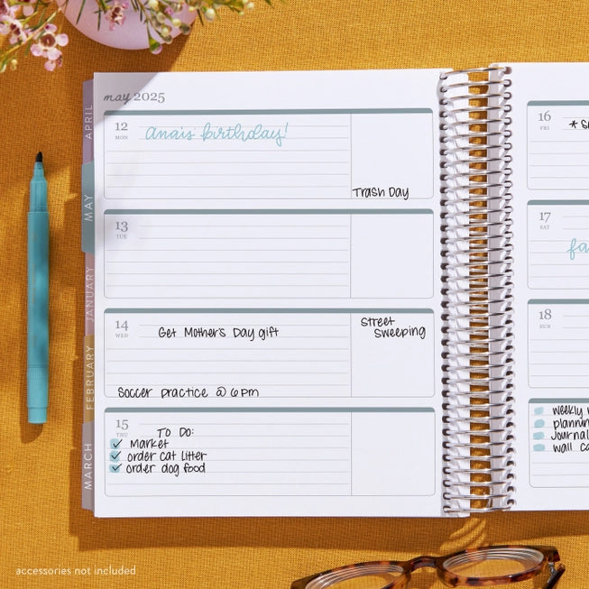 Erin Condren 7x9 Bold Blooms Life Planner - Horizontal 12-Month Dated 2025