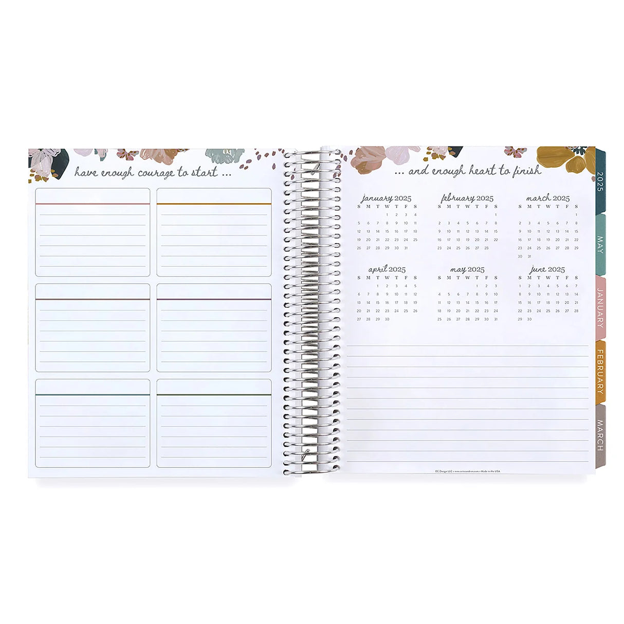 Erin Condren 7x9 Daily Duo Bold Blooms Planner - 12-Month Dated 2025