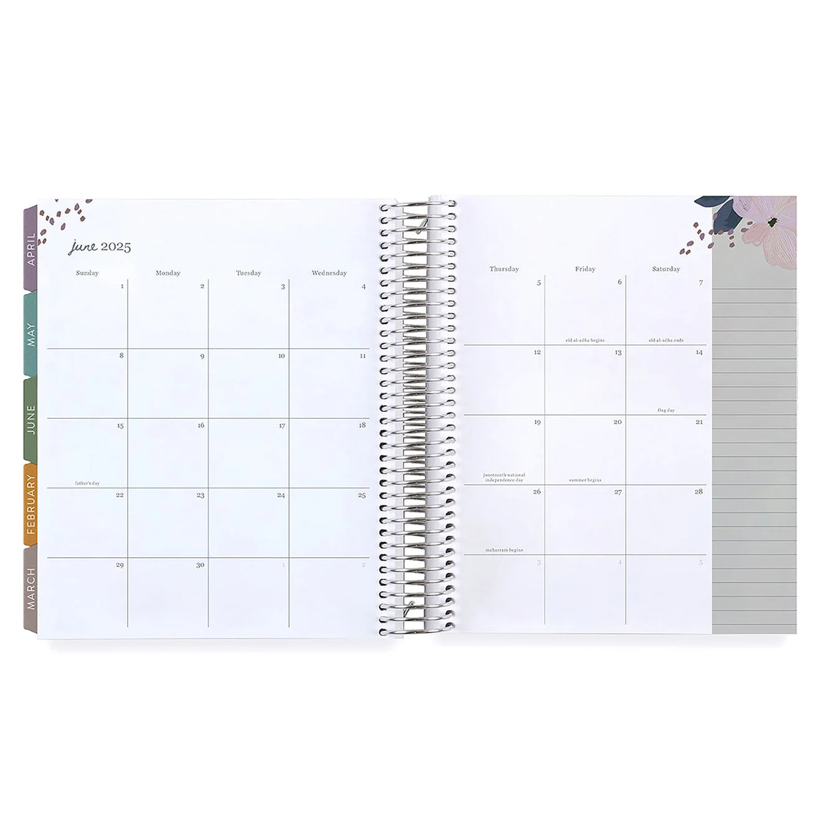 Erin Condren 7x9 Daily Duo Bold Blooms Planner - 12-Month Dated 2025