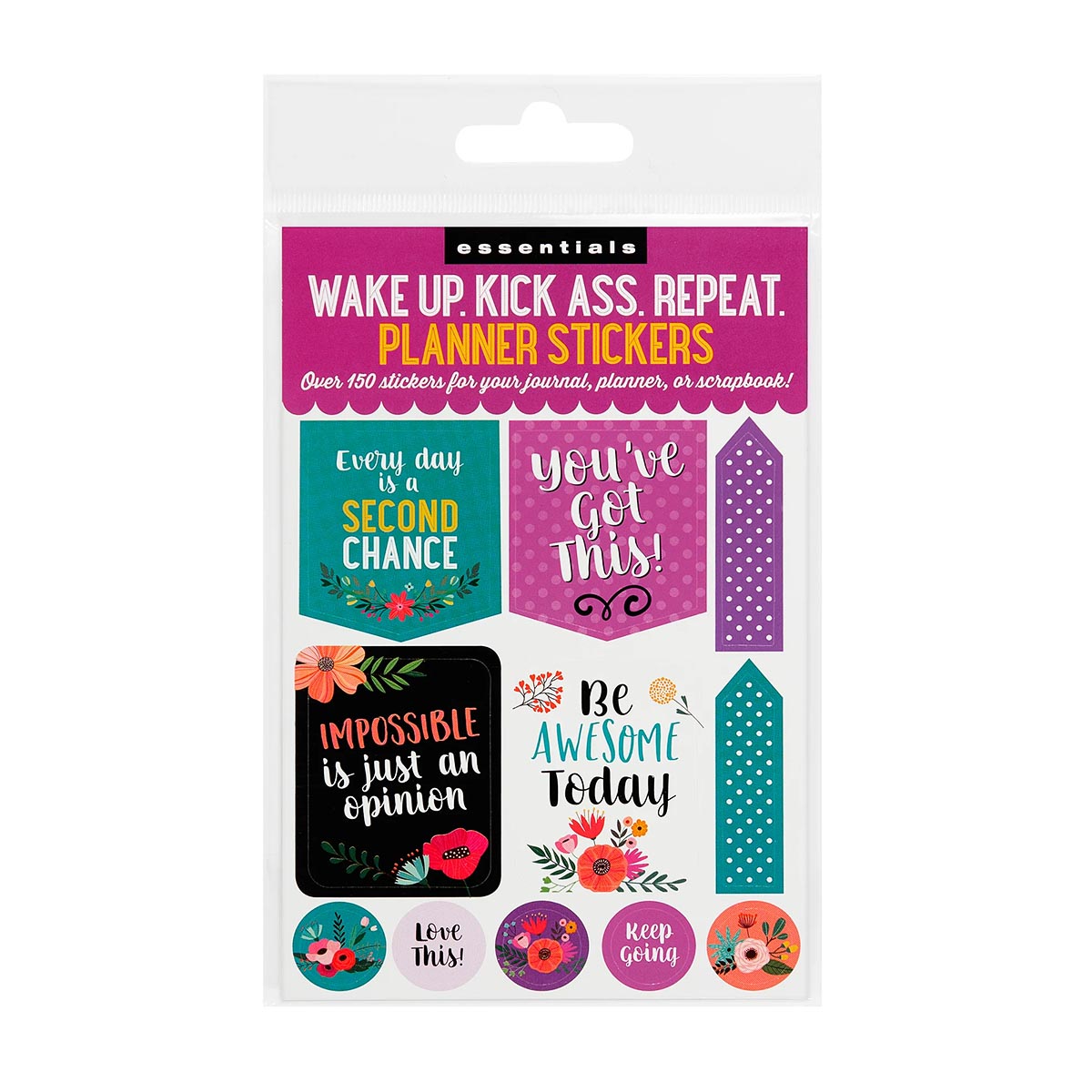 Essentials WakeUp KickAss Repeat Planner Stickers