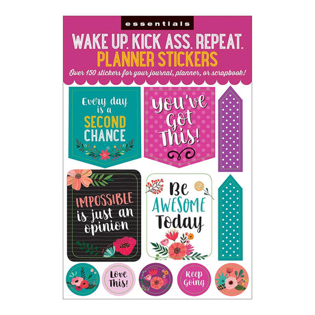 Essentials WakeUp KickAss Repeat Planner Stickers
