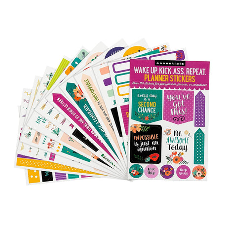 Essentials Wake Up Kick Ass Repeat Planner Stickers