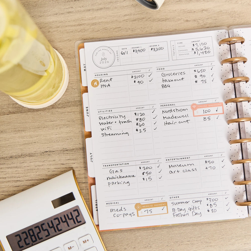 Happy Planner Classic Textured Budget Planner - 12 Month Dated 2026