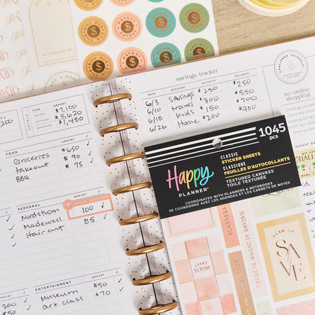 Happy Planner Textured Budget Classic Sticker Book