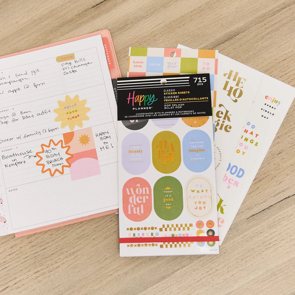 Happy Planner Pop Splash Classic Sticker Book