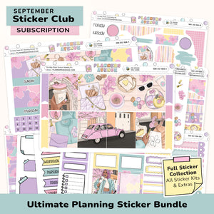Ultimate Monthly Planner Sticker Subscription Bundle with various decorative and functional sticker designs 