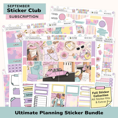 Ultimate Monthly Planner Sticker Subscription Bundle with various decorative and functional sticker designs 