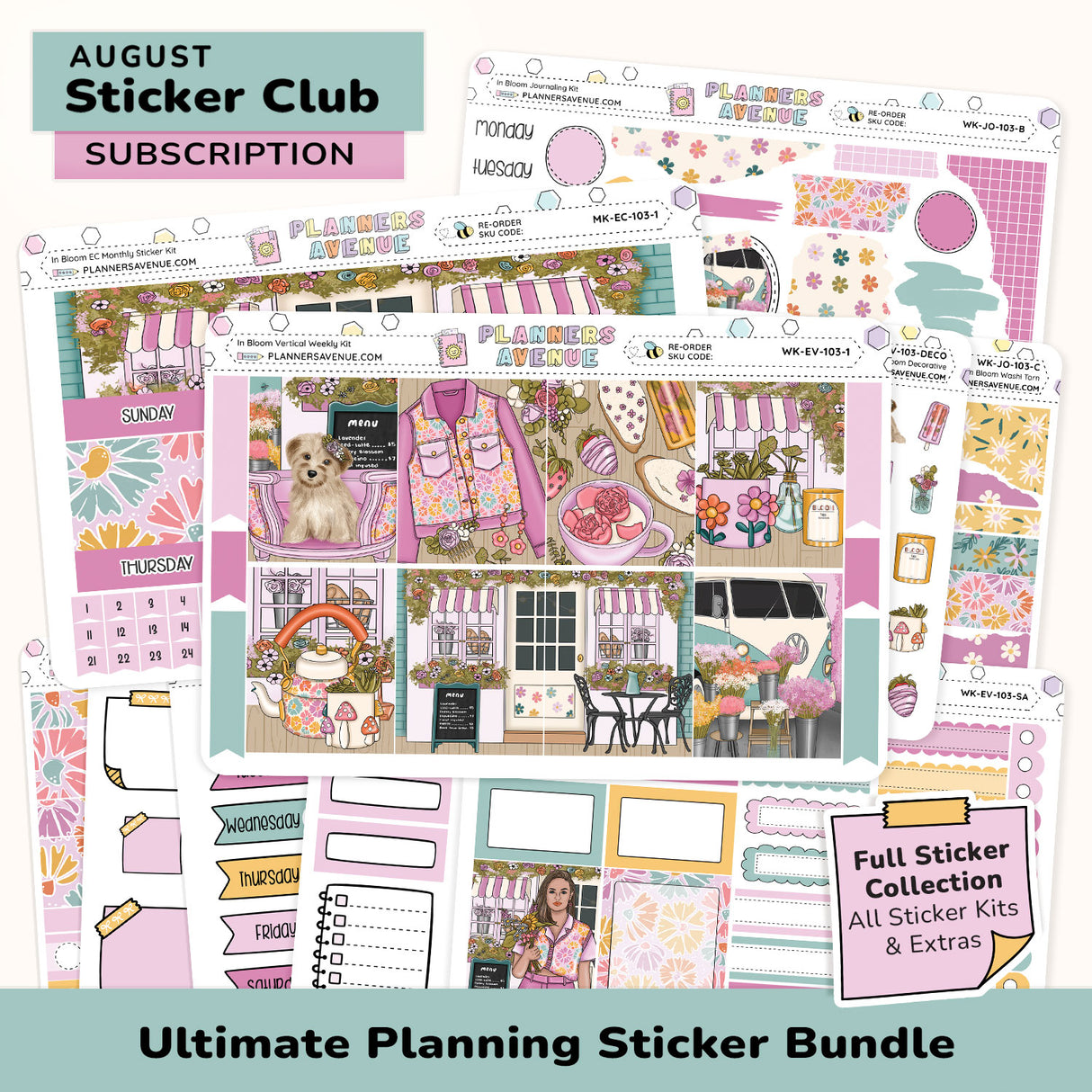 Ultimate Monthly Planner Sticker Subscription Bundle with various decorative and functional sticker designs 