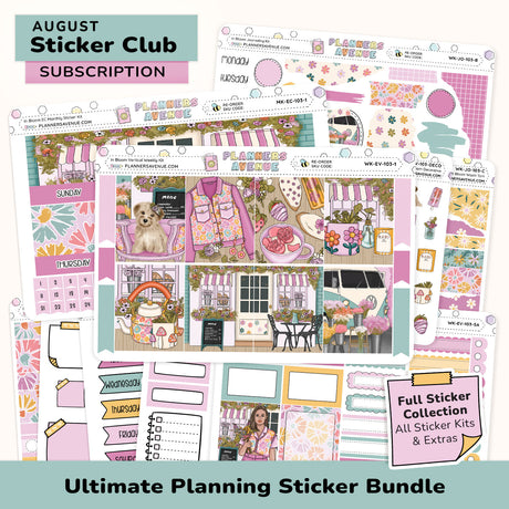 Ultimate Monthly Planner Sticker Subscription Bundle with various decorative and functional sticker designs 