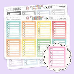 Full Box Ombre Checklists Stickers