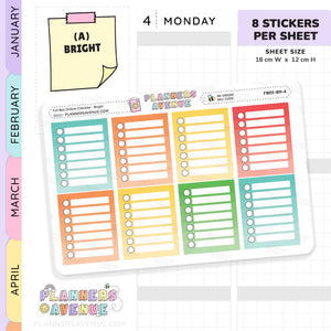 Full Box Ombre Checklists Stickers