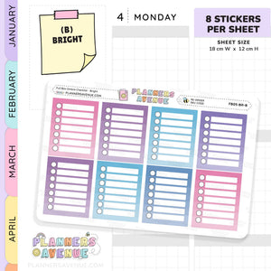 Full Box Ombre Checklists Stickers