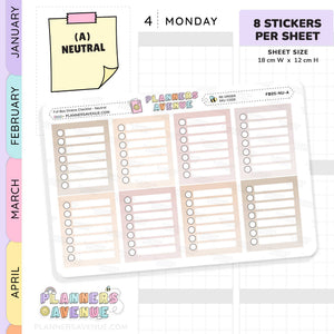 Full Box Ombre Checklists Stickers