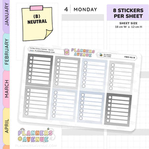 Full Box Ombre Checklists Stickers