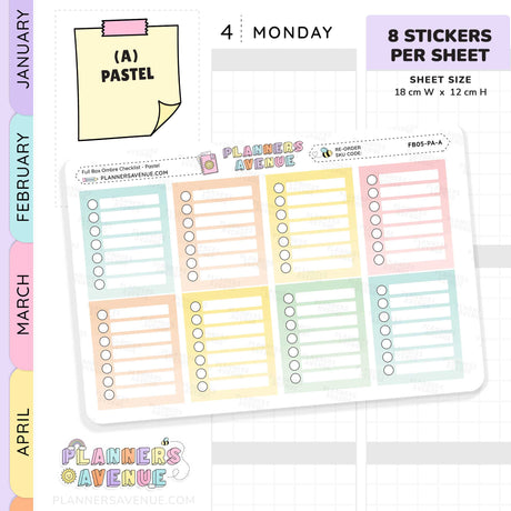Full Box Ombre Checklists Stickers