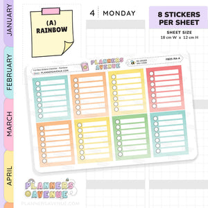 Full Box Ombre Checklists Stickers