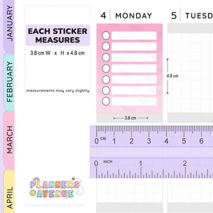 Full Box Ombre Checklists Stickers
