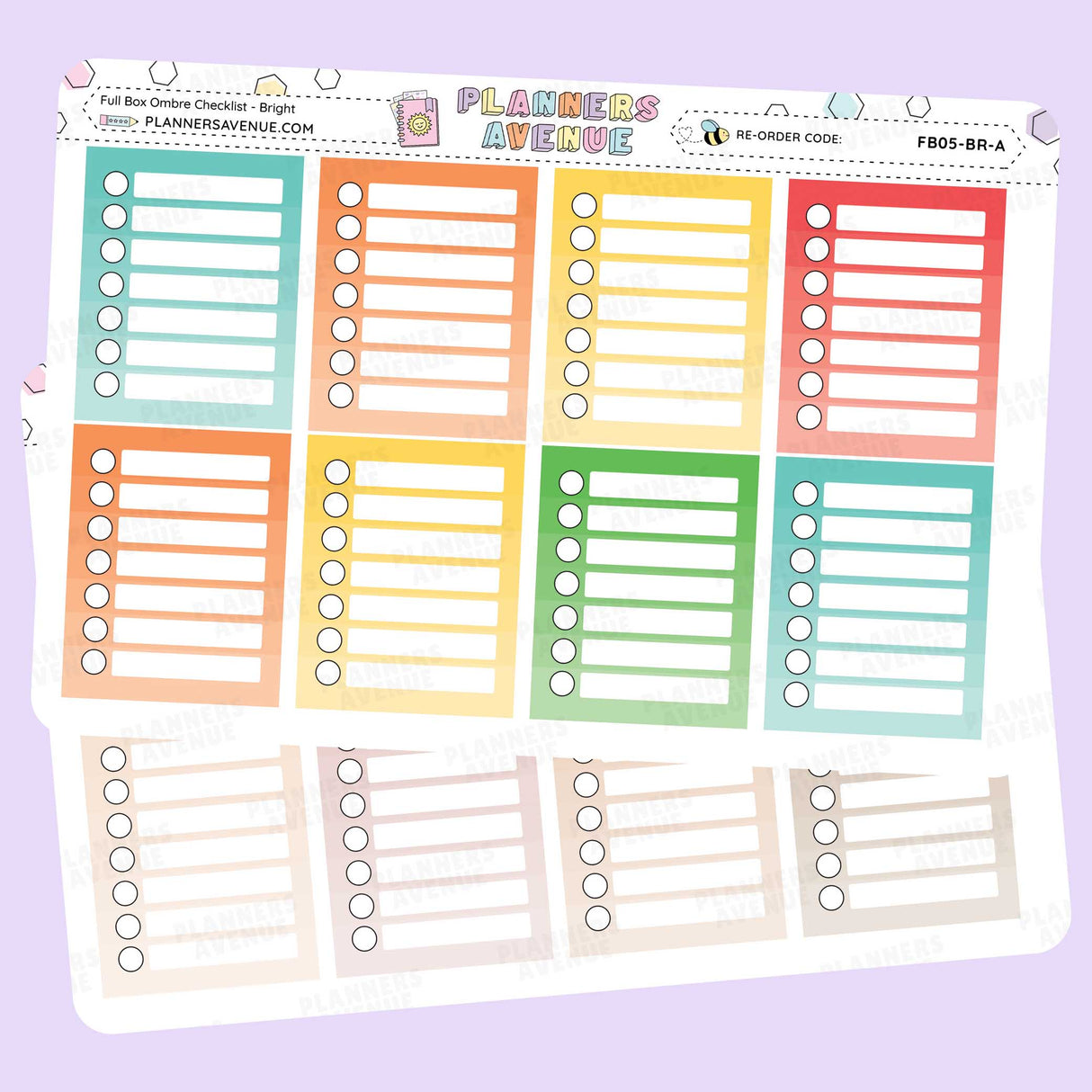 Full Box Ombre Checklists Stickers