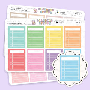 Blank Checklist Planner Stickers