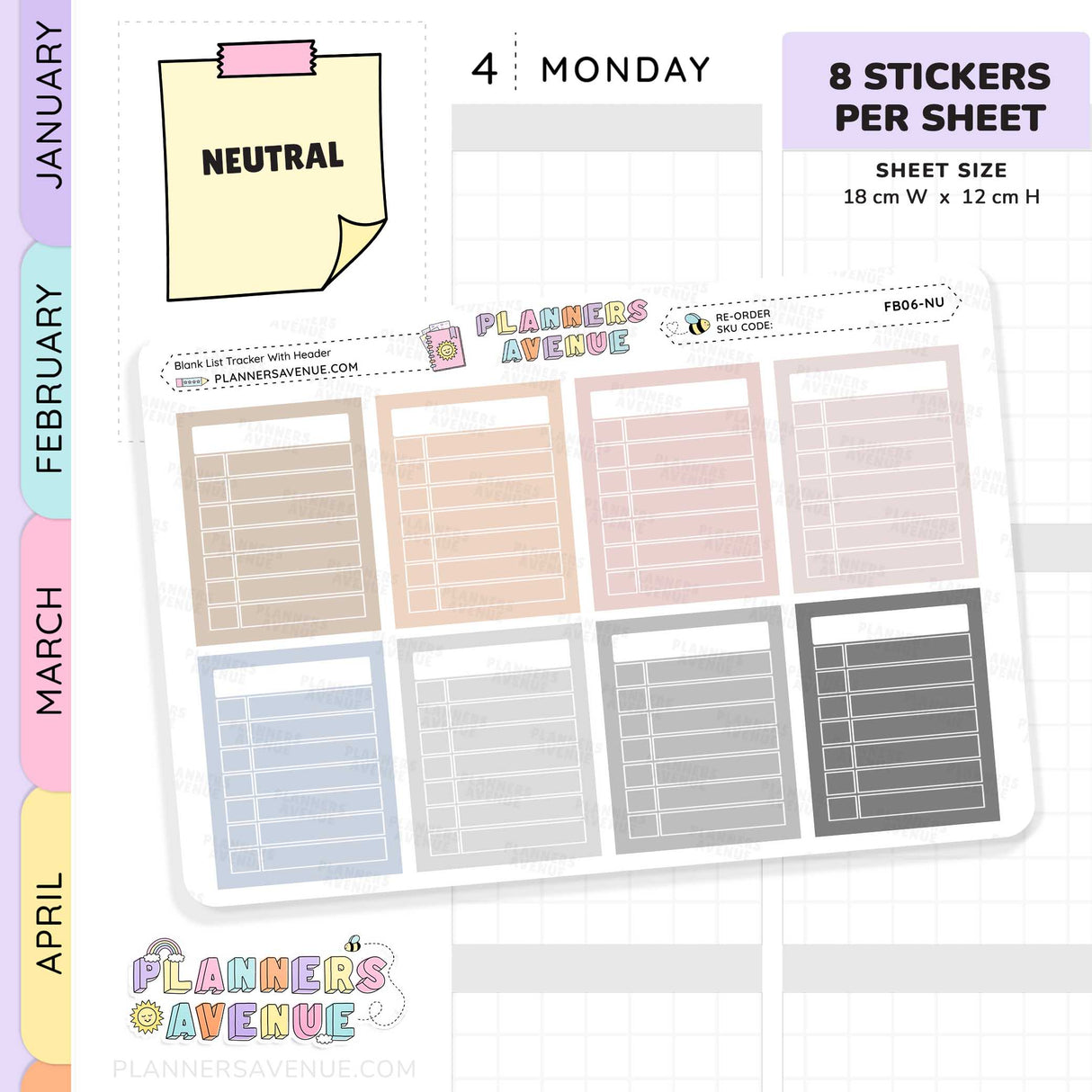 Blank Checklist Planner Stickers