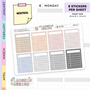 Blank Checklist Planner Stickers