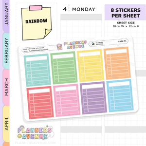 Blank Checklist Planner Stickers