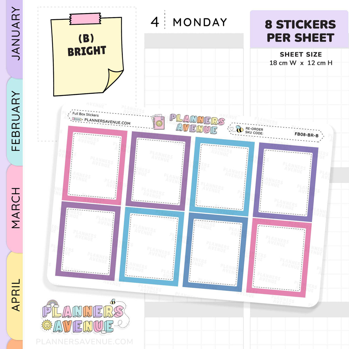 Colourful Full Box Planner Stickers