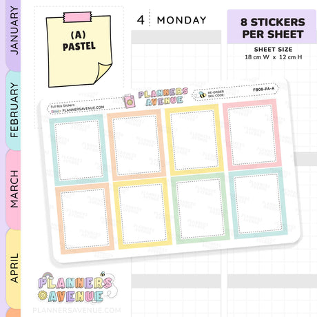 Colourful Full Box Planner Stickers