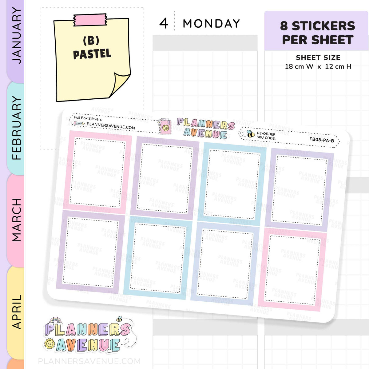 Colourful Full Box Planner Stickers