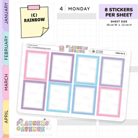 Colourful Full Box Planner Stickers