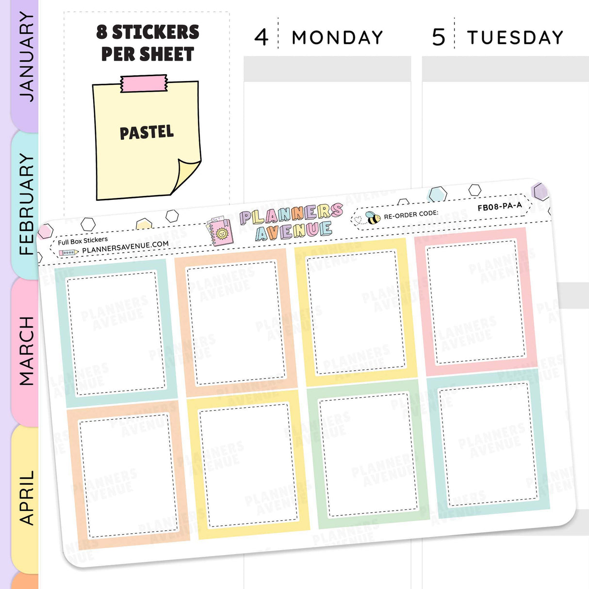 Colourful Full Box Planner Stickers