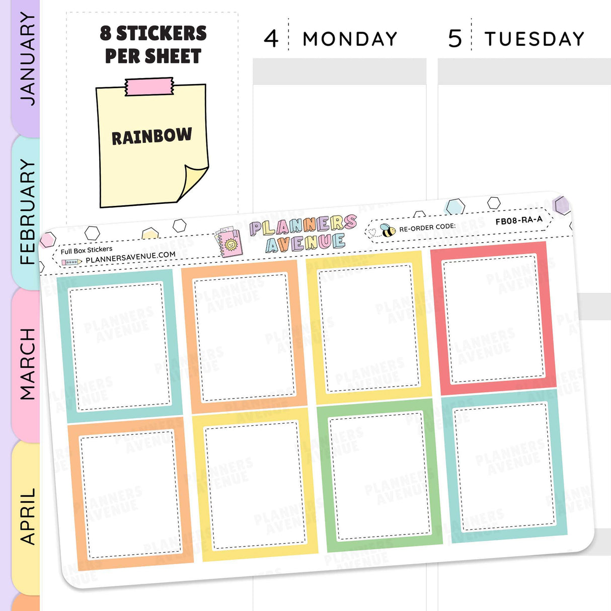 Colourful Full Box Planner Stickers