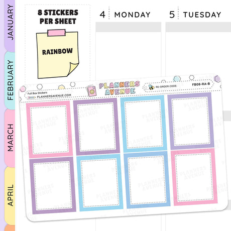 Colourful Full Box Planner Stickers