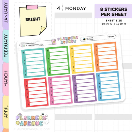 Weekly Tracker Planner Stickers